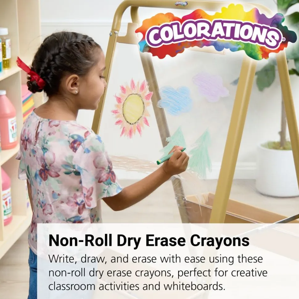 Colorations® Non-Roll Dry-Erase Crayon Classroom Value Pack - Set of 96