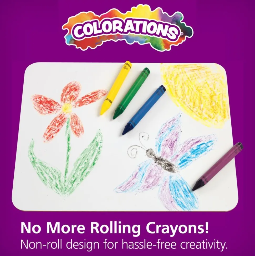 Colorations® Non-Roll Dry-Erase Crayon Classroom Value Pack - Set of 96