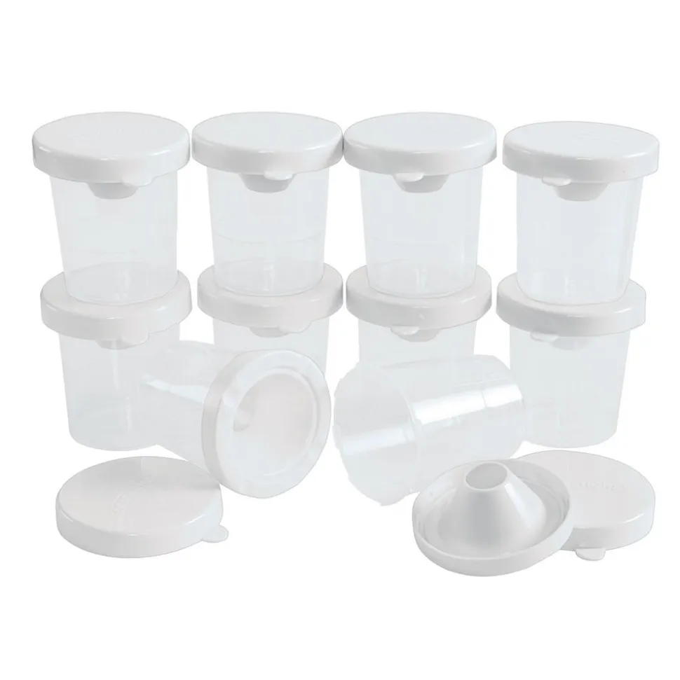 Colorations® No-Spill White Lid Paint Cups - Set of 10