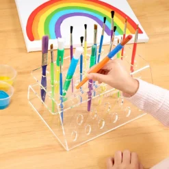 Colorations® Organizing Rack with 25 Assorted Paint Brushes