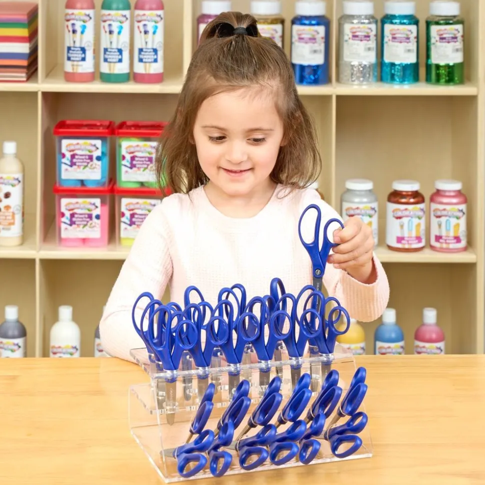 Colorations® Organizing Rack with 30 Blunt Tip Scissors