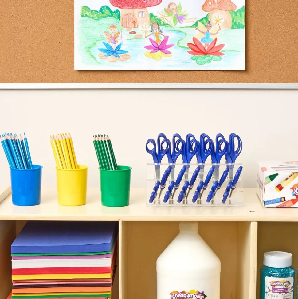 Colorations® Organizing Rack with 30 Blunt Tip Scissors
