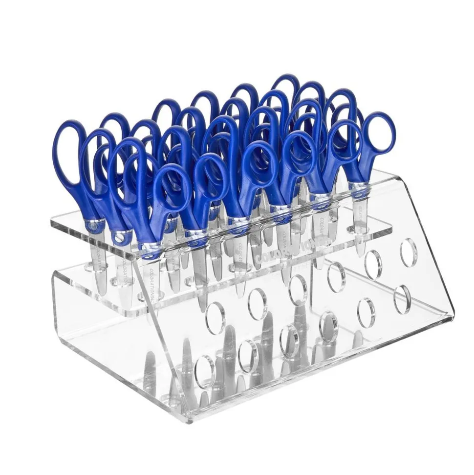 Colorations® Organizing Rack with 30 Blunt Tip Scissors