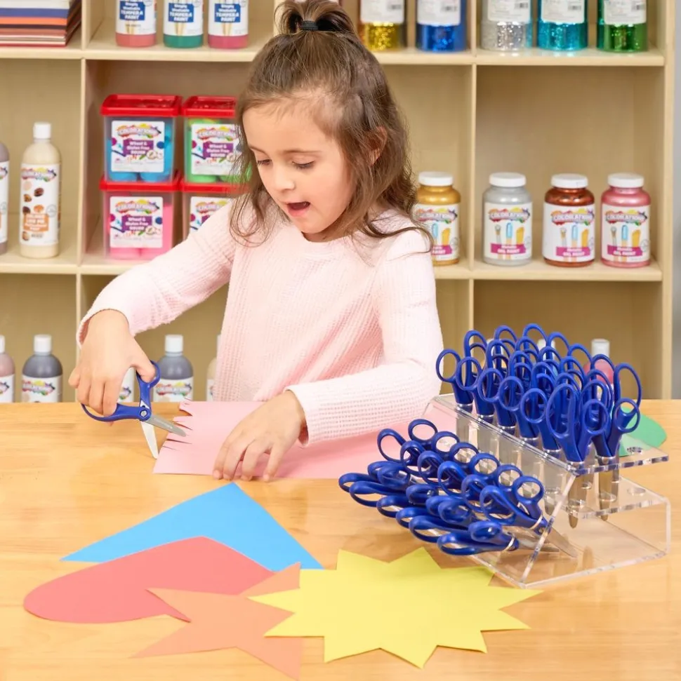Colorations® Organizing Rack with 30 Blunt Tip Scissors