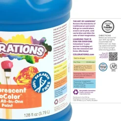 Colorations® Paraben-Free Fluorescent BioColor® Paint- Set of 9 Colors, 1 Gallon