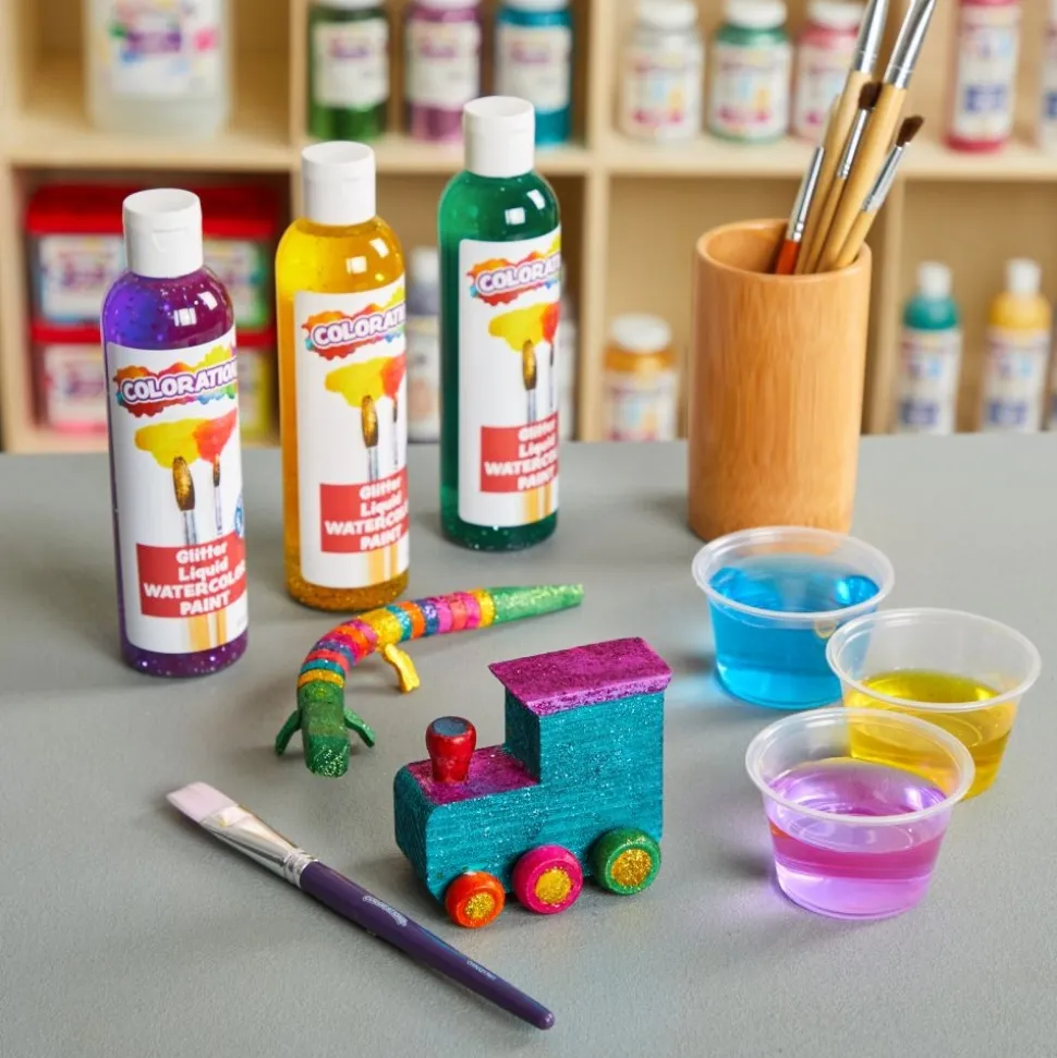 Colorations® Paraben-Free Glitter Liquid Watercolor™ - Set of All 8, 8 oz each