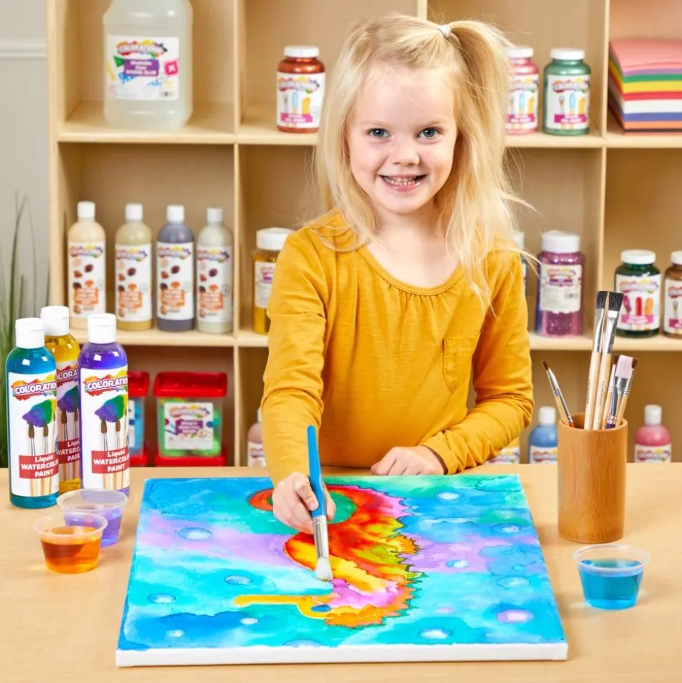 Colorations® Paraben-Free Liquid Watercolor Paint Tropical Colors, 8 oz. - Set of 8