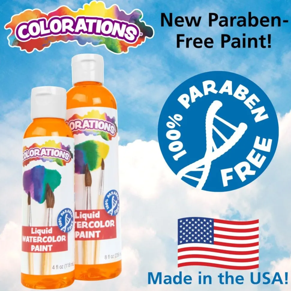 Colorations® Paraben-Free Liquid Watercolor Paint Tropical Colors, 8 oz. - Set of 8