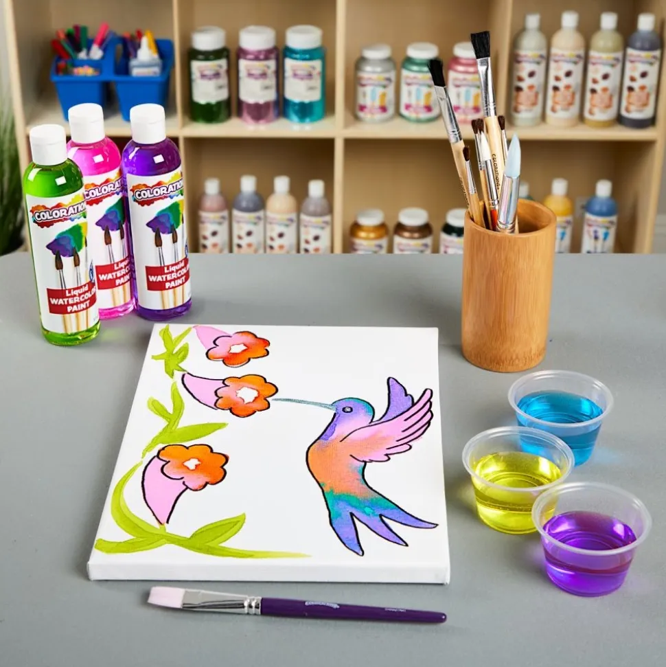 Colorations® Paraben-Free Liquid Watercolor Paint Tropical Colors, 8 oz. - Set of 8