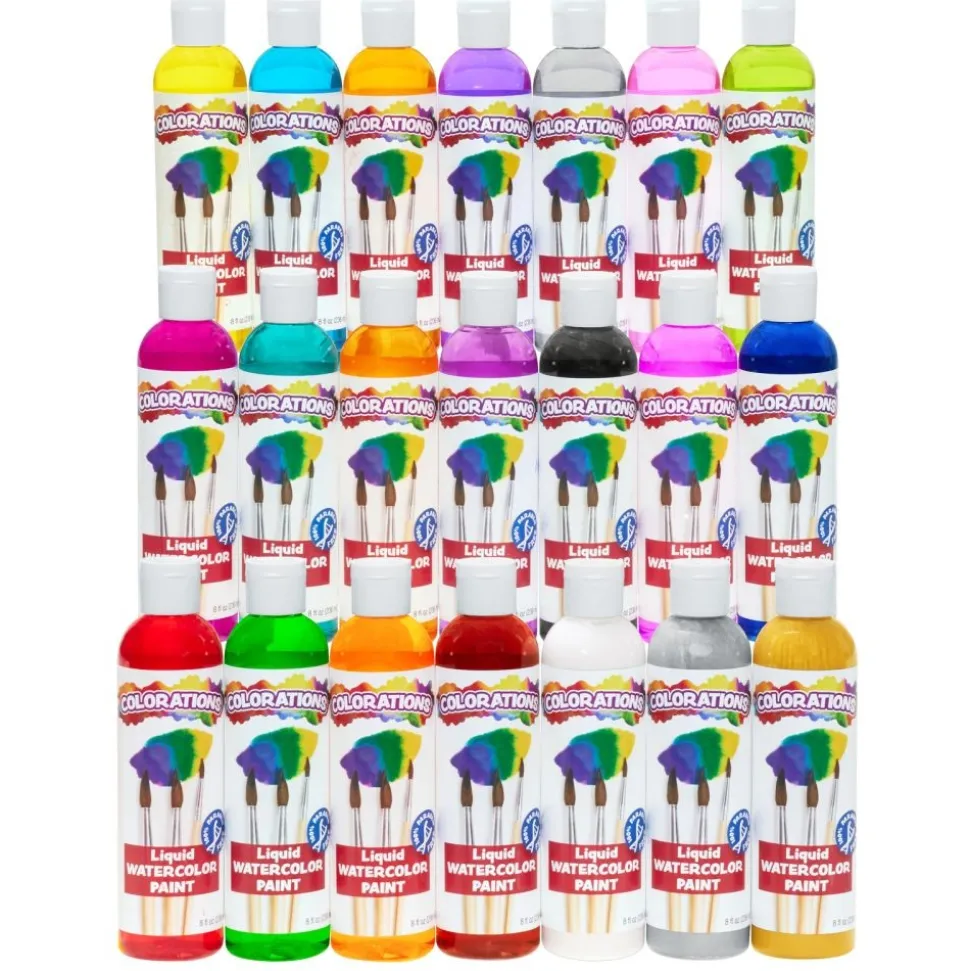 Colorations® Paraben-Free Liquid Watercolor Paints, 8oz. - Set of 21