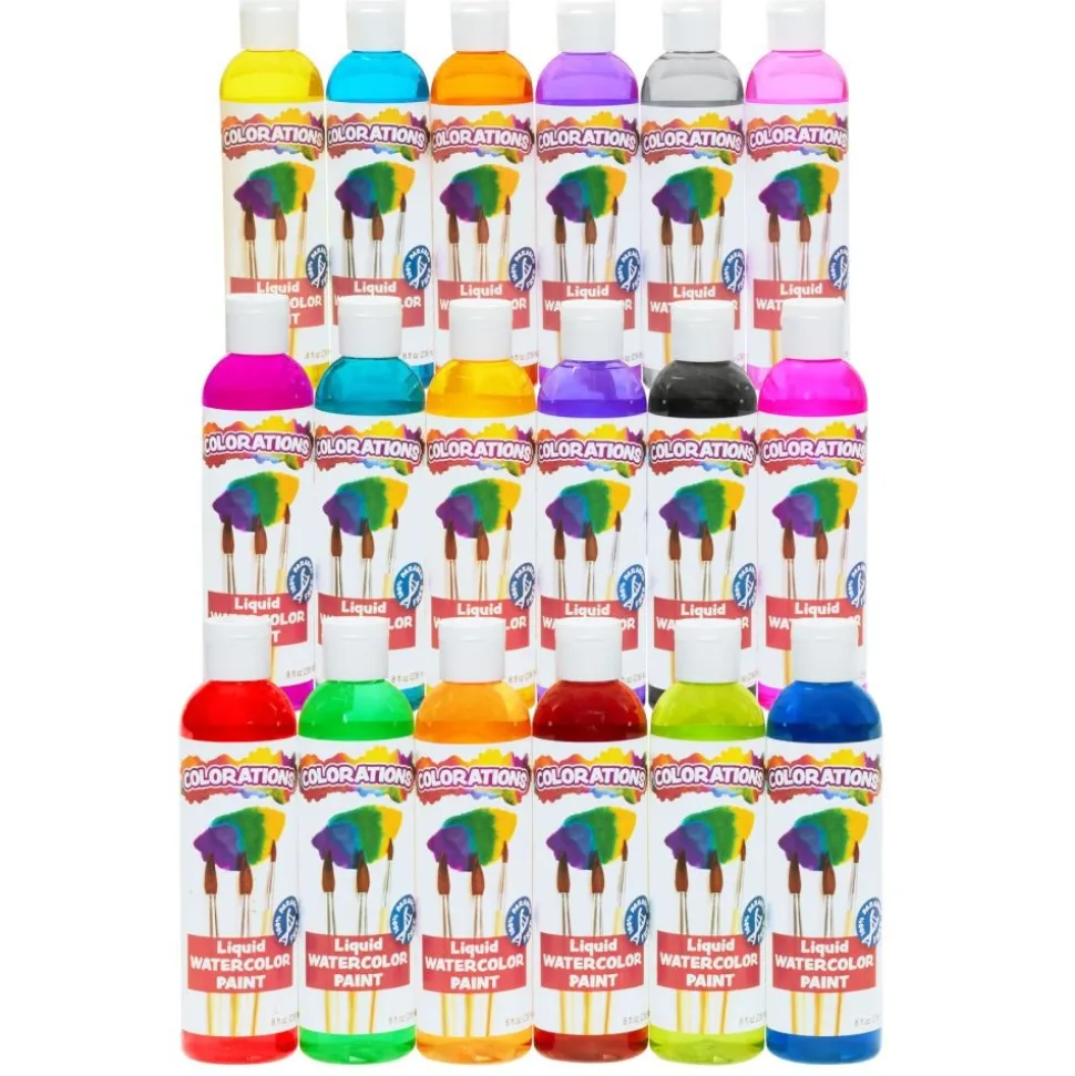 Colorations® Paraben-Free Liquid Watercolor Paints, 8 oz. - Set of 18