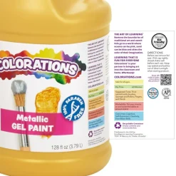 Colorations® Paraben-Free Metallic Gel Paint, Silver & Gold- 1 Gallon each