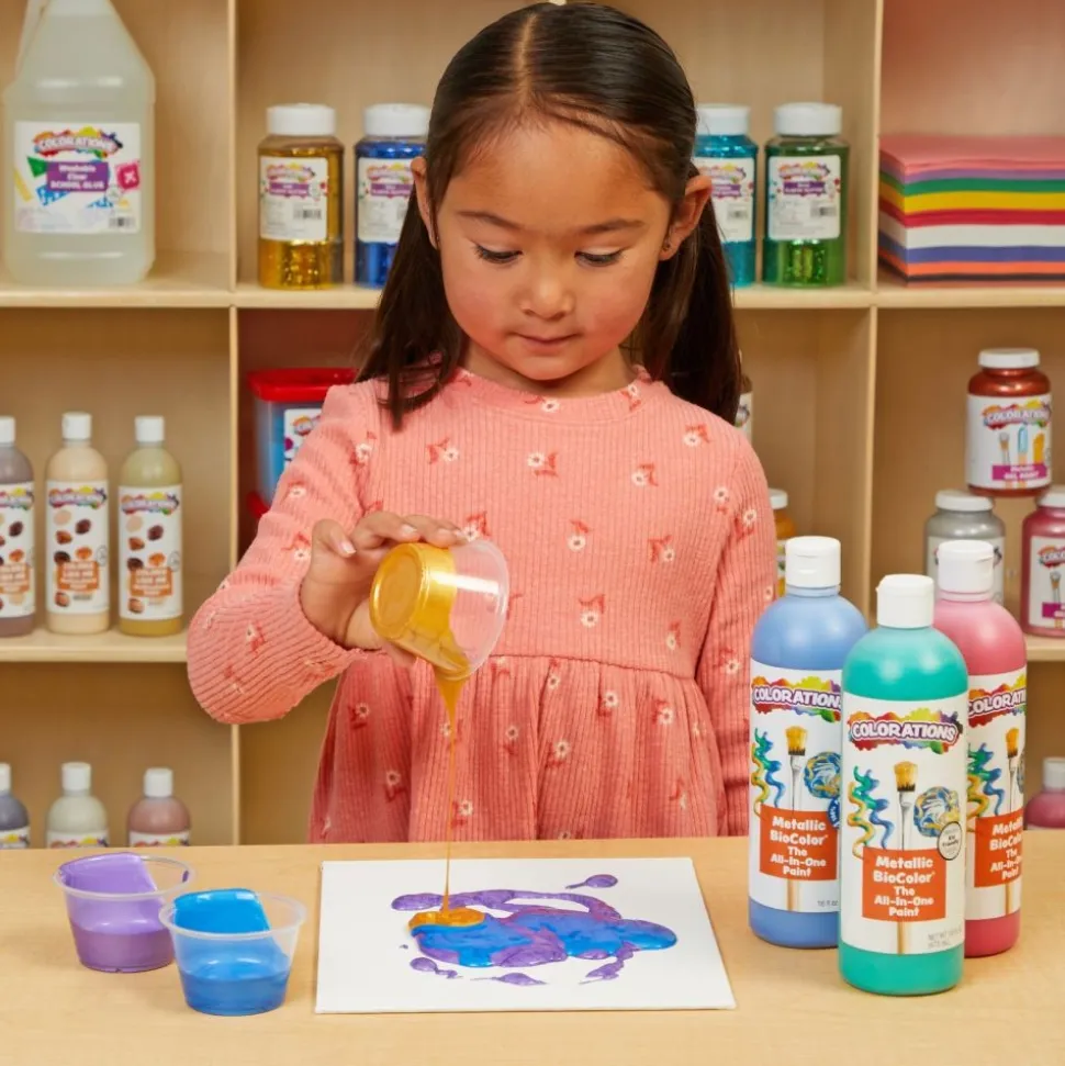 Colorations® Paraben-Free Metallic BioColor® Paint- Set of 6, 16 oz.