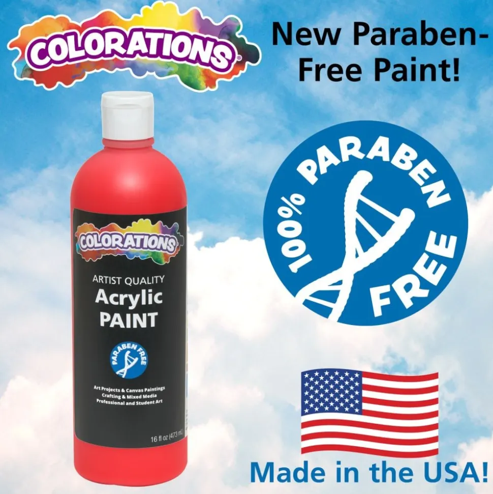 Colorations® Paraben-Free Rainbow Acrylic Paint Set- 6 Colors