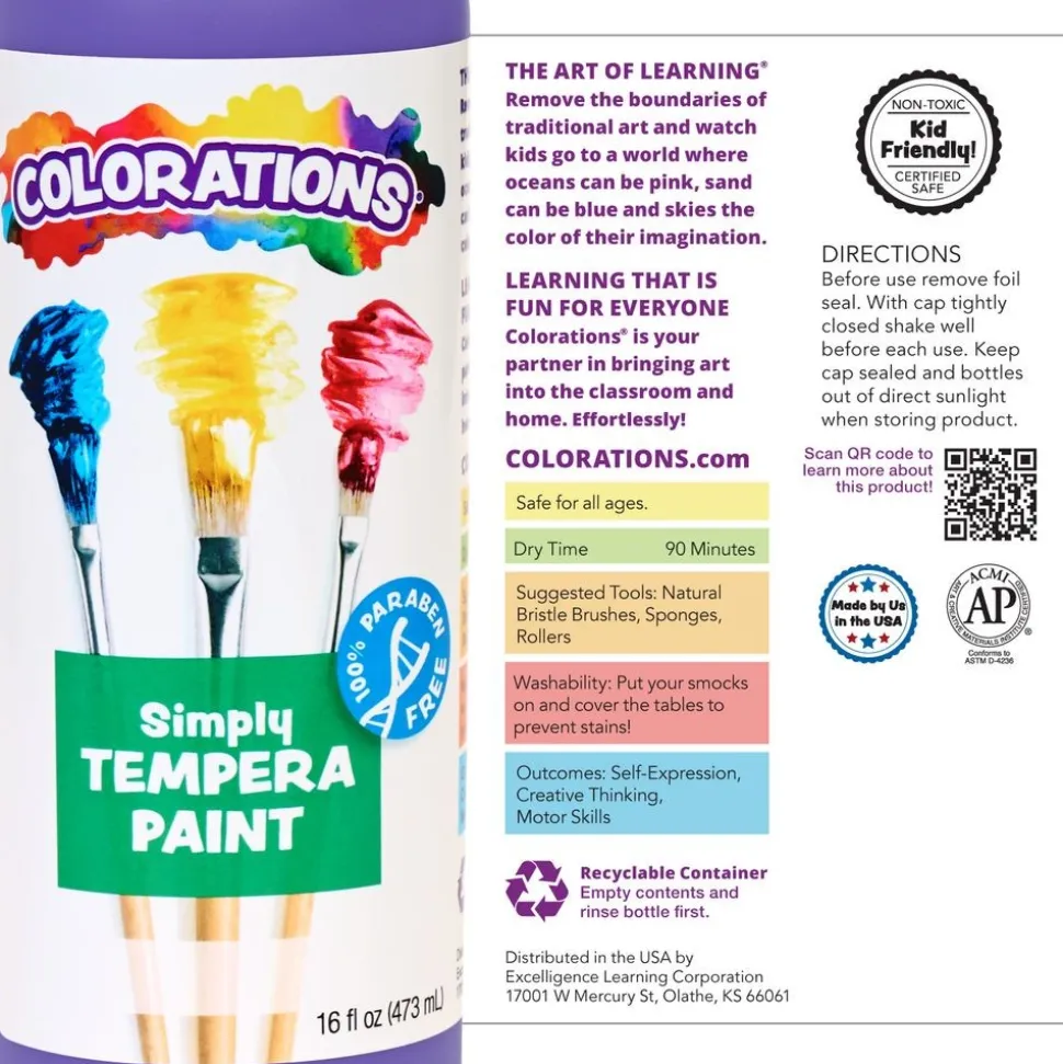 Colorations® Paraben-Free Simply Tempera - 16 oz. Violet
