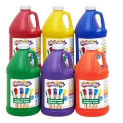 Colorations® Paraben-Free Simply Washable Tempera Paint, Rainbow Set- 6 Colors, 1/2 Gallon