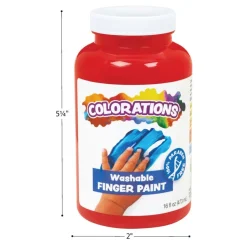 Colorations® Paraben-Free Washable Fingerpaint, 4 Colors, 16 fl oz each