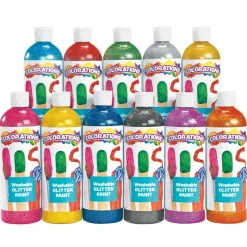 Colorations® Paraben-Free Washable Glitter Paints, 16 oz. - Set of 11