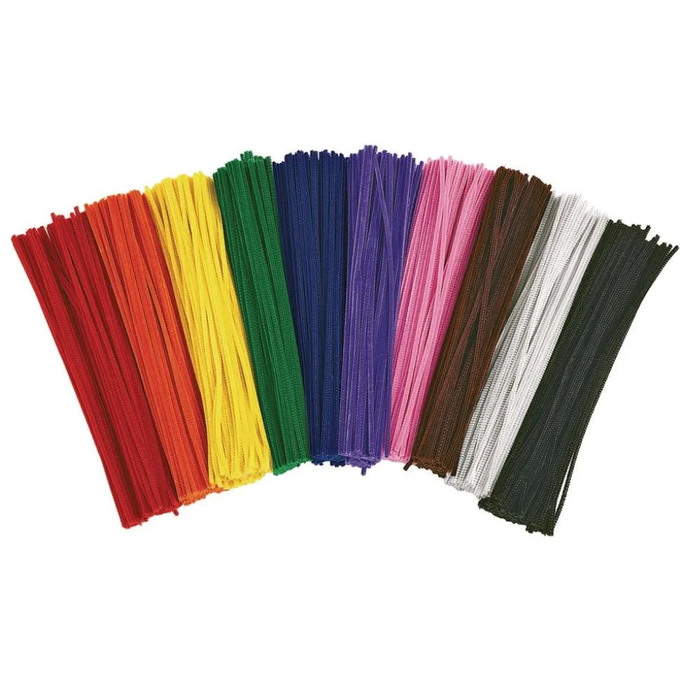 Colorations® 12" Pipe Cleaners - 1,000 Piece Value Pack, 10 colors, 100 Each