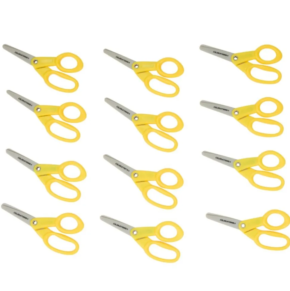 Colorations® 5" Plastic Blade Blunt Tip Scissors - Set of 12