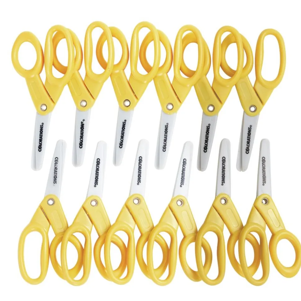 Colorations® 5" Plastic Blade Blunt Tip Scissors - Set of 12