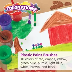 Colorations® Plastic Handle Chubby Paint Brushes with Nylon Bristles - Set of 10