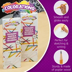 Colorations® Primary Pencils - Without Erasers, Set of 12