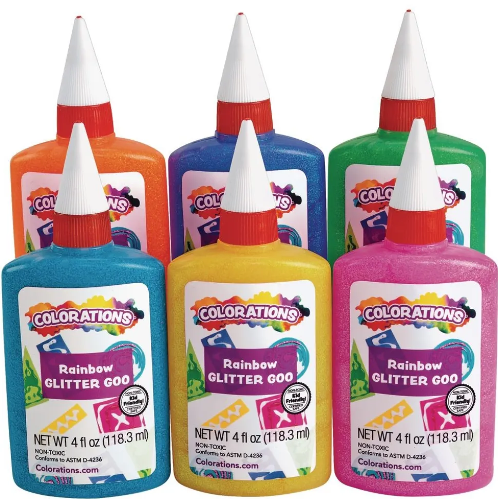 Colorations® Rainbow Glitter Glue, 4 oz. - Set of 6