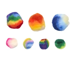 Colorations® Rainbow Striped Pom-Poms - 180 Pieces