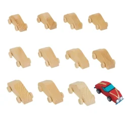 Colorations® Real Rolling Wooden Cars - Set of 12