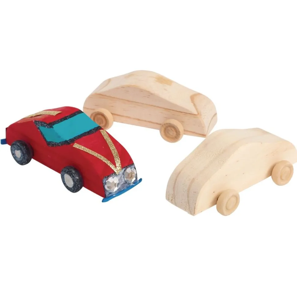 Colorations® Real Rolling Wooden Cars - Set of 12
