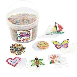 Colorations® Regular Fuse Beads & 6 Pegboards in a Bucket - 22,000 Beads