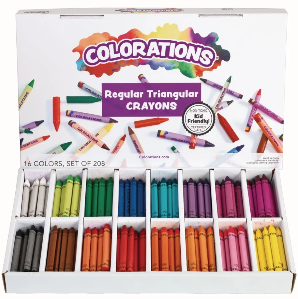 Colorations® Regular Size Triangular Crayons Value Pack - Set of 208