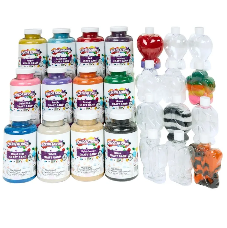 Colorations® Sand Art Kit- 48 Assorted Craft Bottles, 12 Sand Colors