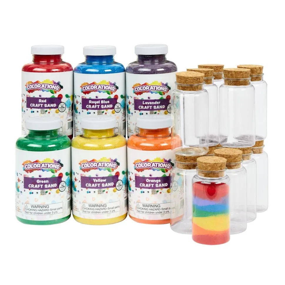 Colorations® Sand Art Kit- 36 Sand Art Bottles & 6 Craft Sand Colors