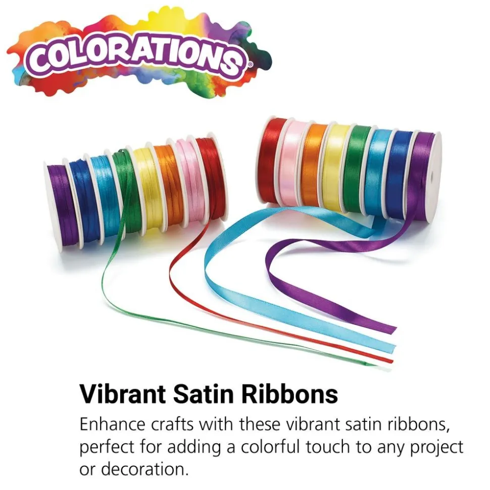 Colorations® Satin Ribbon, 400 Feet - 16 Spools