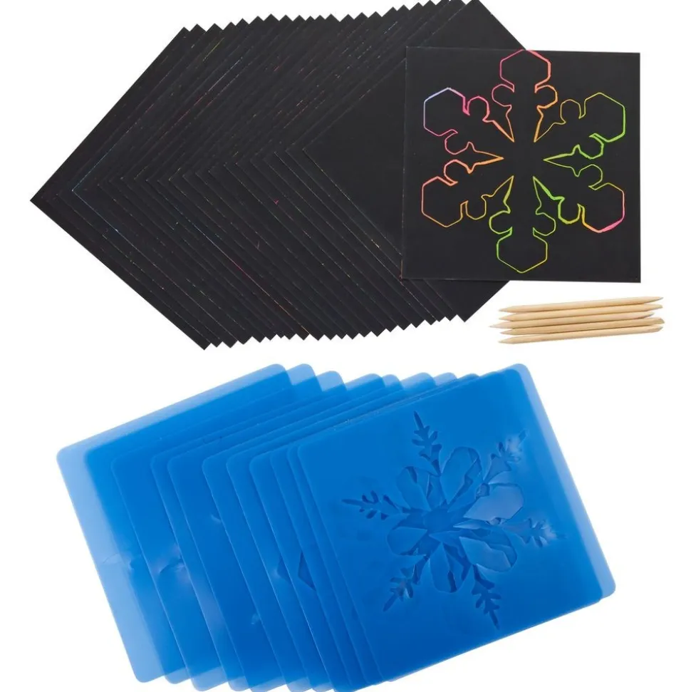 Colorations® Scratch Art Boards and Snowflake Stencils