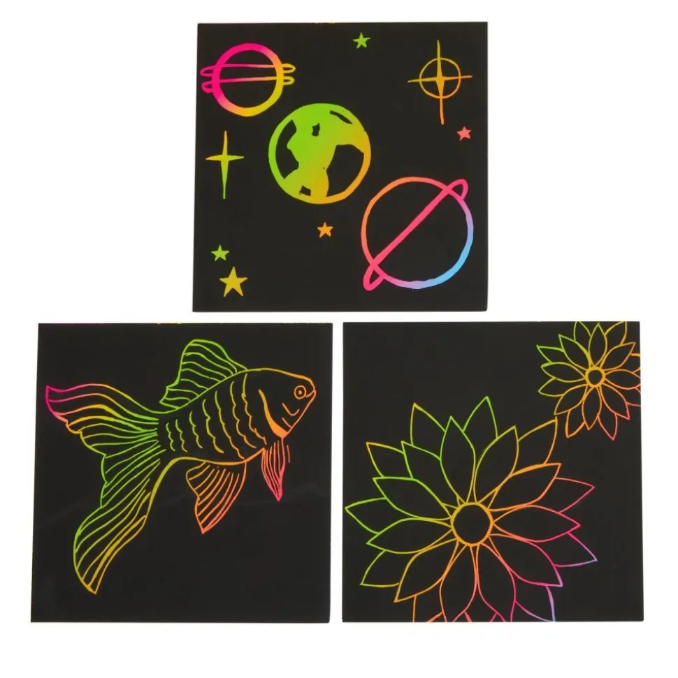 Colorations® Scratch Art Boards -100 boards with 20 sticks
