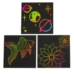 Colorations® Scratch Art Boards - 50 boards with 10 Sticks