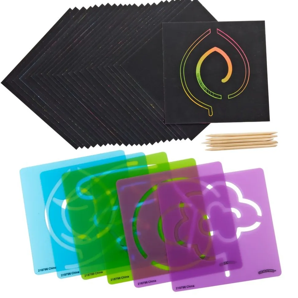 Colorations® Scratch Art Boards and Mindfulness Stencils