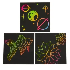Colorations® Scratch Art Boards - 25 boards with 5 Sticks