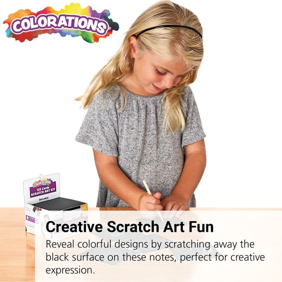 Colorations Scratch Art Kit - 125 Notes & 2 Styluses