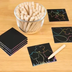 Colorations® Scratch Designs Jumbo Wooden Art Sticks - Set of 48