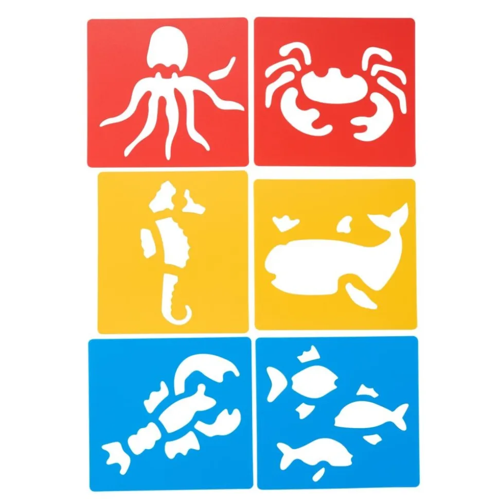 Colorations® Sea Life Washable Plastic Stencils - Set of 6