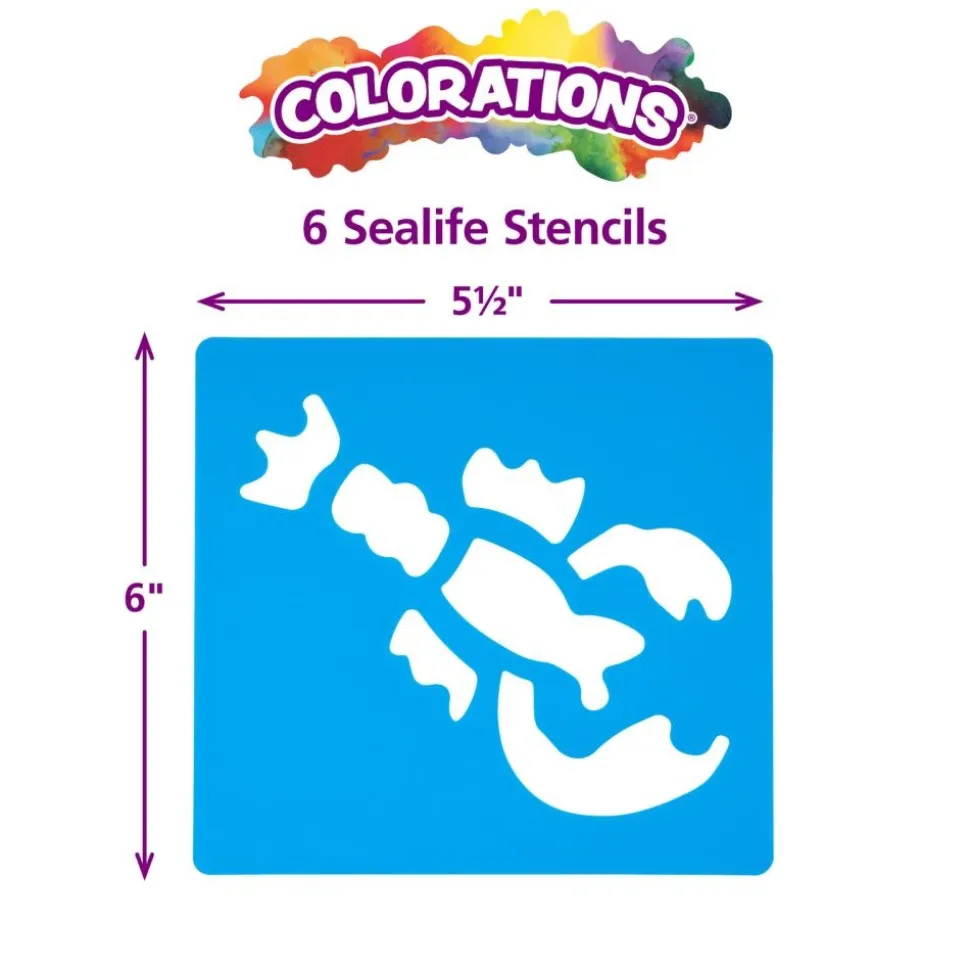 Colorations® Sea Life Washable Plastic Stencils - Set of 6