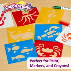Colorations® Sea Life Washable Plastic Stencils - Set of 6