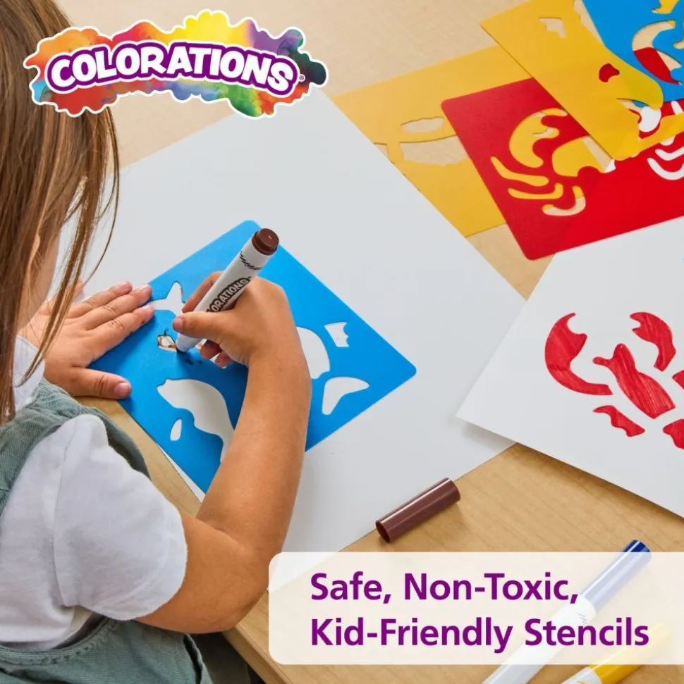 Colorations® Sea Life Washable Plastic Stencils - Set of 6