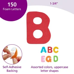 Colorations® Self-Adhesive Uppercase Foam Letter Shapes - 150 Pieces