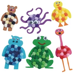 Colorations® Shades of Color Pom-Poms - Set of 6