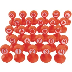 Colorations® Shapes & Numbers Dough Stampers - Set of 26
